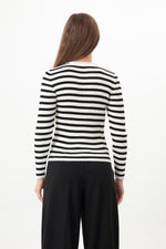 Female Striped Wick Lycra Knitwear Sweater