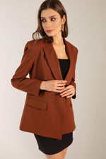 Woman Oversize Buttoned Blazer Jacket