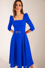 Female Square Neck Arched Midi Dress