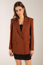 Woman Oversize Buttoned Blazer Jacket