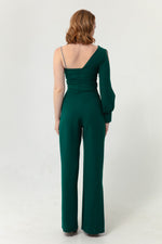 Women'S One Arm Low -Cut Evening Dress Overalls