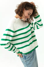 Woman Oversize Striped Knitwear Sweater