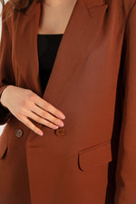 Woman Oversize Buttoned Blazer Jacket