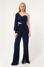 Women'S One Arm Low -Cut Evening Dress Overalls