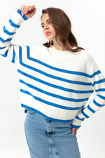 Woman Oversize Striped Knitwear Sweater