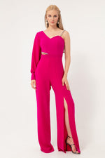 Women'S One Arm Low -Cut Evening Dress Overalls