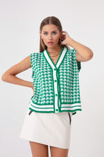 Women'S Coat Patterned Knitwear Vest