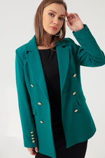 Female Gold Buttoned Jacket