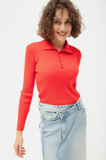 Women'S Polo Yaka Consplicity Knitwear Sweater