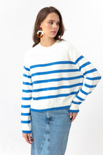 Woman Oversize Striped Knitwear Sweater