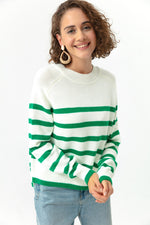 Woman Oversize Striped Knitwear Sweater