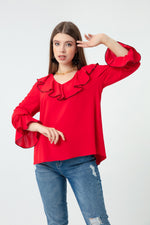 Female Collar And Arms Flywheel Blouse