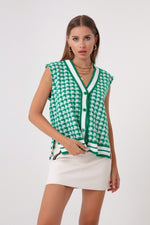 Women'S Coat Patterned Knitwear Vest