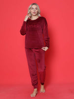Young Pajama Set French Velvet Amore Printed Match Mevsimlik W20432250