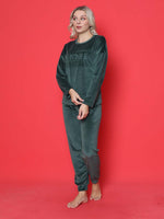 Young Pajama Set French Velvet Amore Printed Match Mevsimlik W20432250