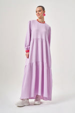Jacquard Textured Lilac Dress