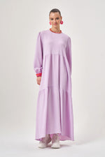 Jacquard Textured Lilac Dress