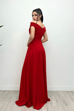 Katak Yaka Kühş Sışıy Dress - Red