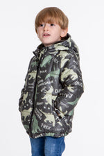 Kids Boy Coat Inside Welsoft Dinosaur Patterned Hat Mont Ak2509