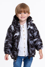 Kids Boy Coat Inside Welsoft Dinosaur Patterned Hat Mont Ak2509