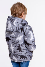 Kids Boy Coat Inside Welsoft Dinosaur Patterned Hat Mont Ak2509