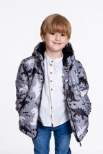 Kids Boy Coat Inside Welsoft Dinosaur Patterned Hat Mont Ak2509