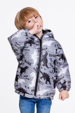 Kids Boy Coat Inside Welsoft Dinosaur Patterned Hat Mont Ak2509