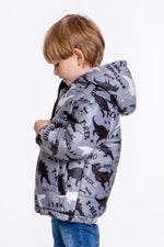 Kids Boy Coat Inside Welsoft Dinosaur Patterned Hat Mont Ak2509