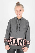 Kids Girl Drama Printed Sweat Long Sleeve Hooded Sweatshirt Cotton AK1343333