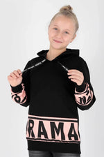 Kids Girl Drama Printed Sweat Long Sleeve Hooded Sweatshirt Cotton AK1343333