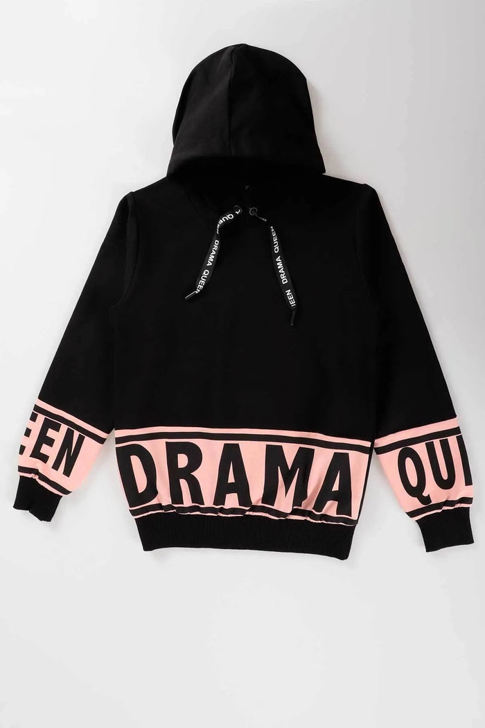 Kids Girl Drama Printed Sweat Long Sleeve Hooded Sweatshirt Cotton AK1343333