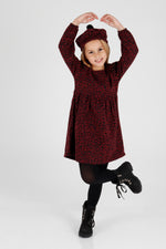 Girl Leopard Patterned Ruffle Detailed Hat Trend Dress AK2401