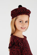 Girl Leopard Patterned Ruffle Detailed Hat Trend Dress AK2401