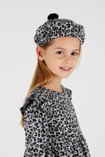 Girl Leopard Patterned Ruffle Detailed Hat Trend Dress AK2401