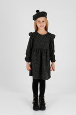 Girl Leopard Patterned Ruffle Detailed Hat Trend Dress AK2401