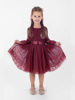 Girls' Tokalı and Tulle Lace Daily Trend Dress AK2209
