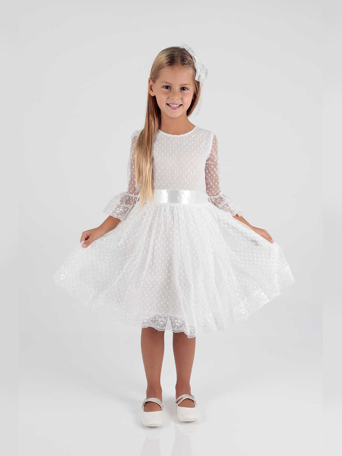 Girls' Tokalı and Tulle Lace Daily Trend Dress AK2209