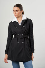 Classic Short Black Color Trench Coat