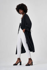 Furry Sleeves Black Kimono