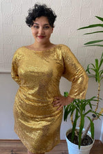 Plus Size Sequined Mini Evening Dress KL5601