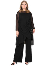 Plus Size Evening Trousers Tunic Suit KL7894