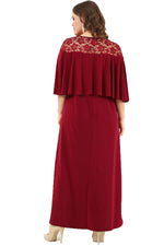 Long Evening Dress With Cape Collar DD792
