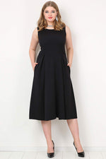 Plus Size Pockets Dress KL777 Black