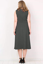 Plus Size Pockets Dress KL777 Khaki