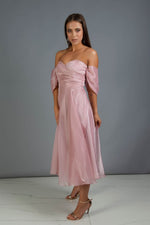 Angelino Powder Low Sleeve Organze Engagement Evening Dress