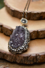 Women's Necklace Special Design Amethyst Natural Stone