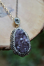 Women's Necklace Special Design Amethyst Natural Stone